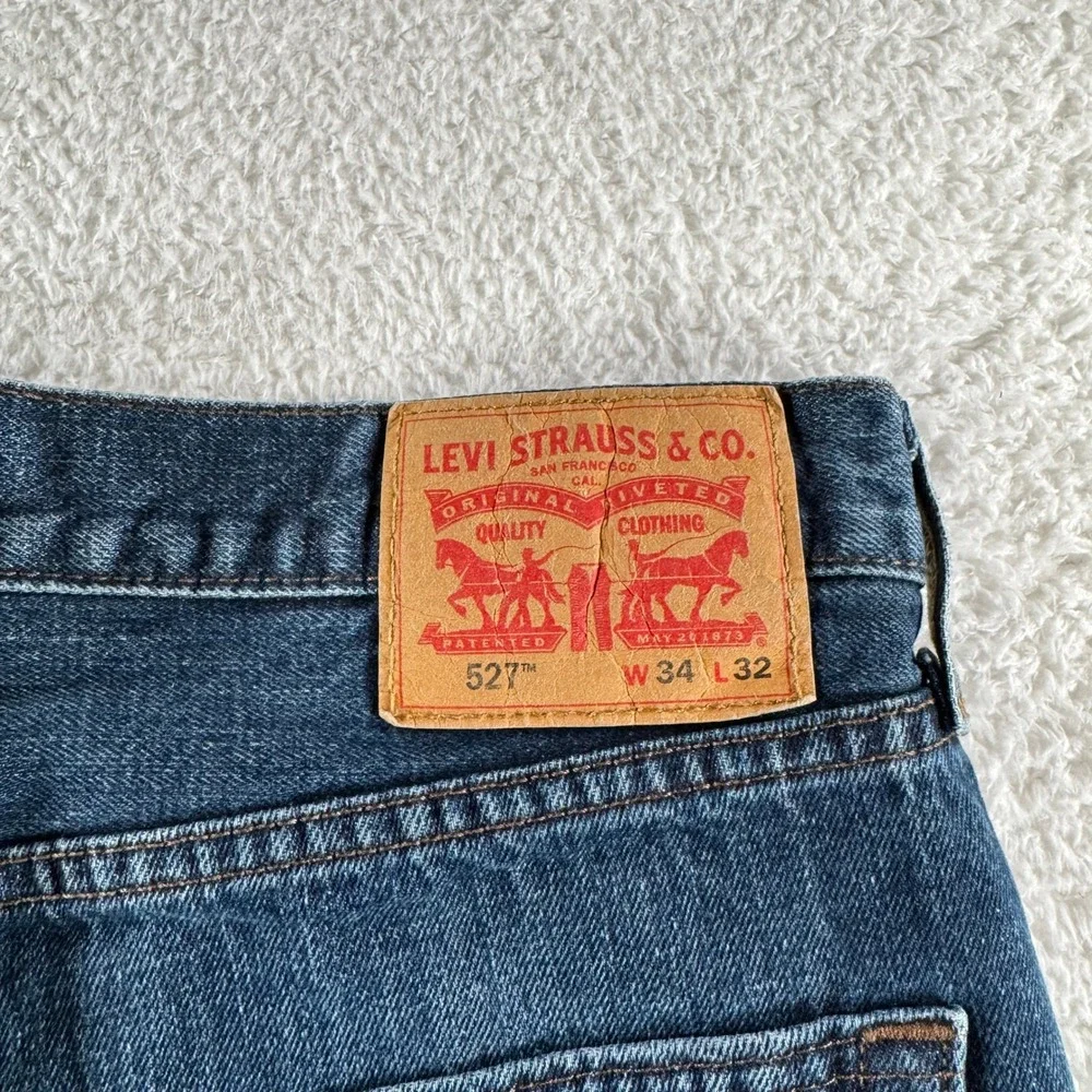 Levis 527 Jeans Mens 34x32 Blue Modern Bootcut‎ Denim Medium Wash Pants Western